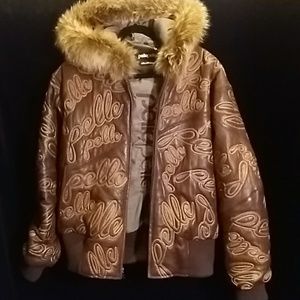 Pelle pelle leather jackets fur hood Clearance